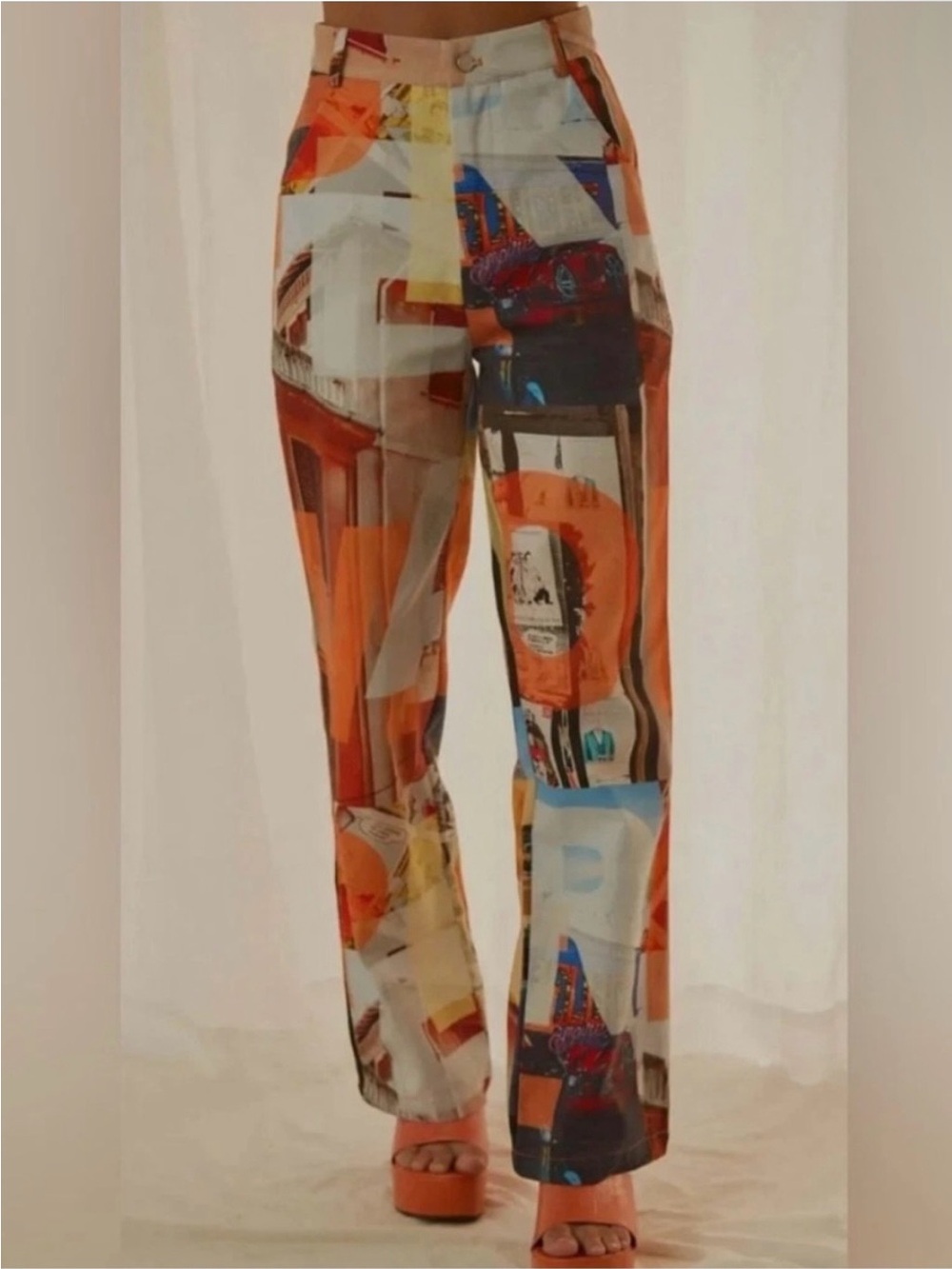 Peppermayo Wide-Leg graphic 100% cotton Printed Pants NWoT